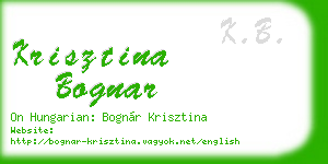 krisztina bognar business card